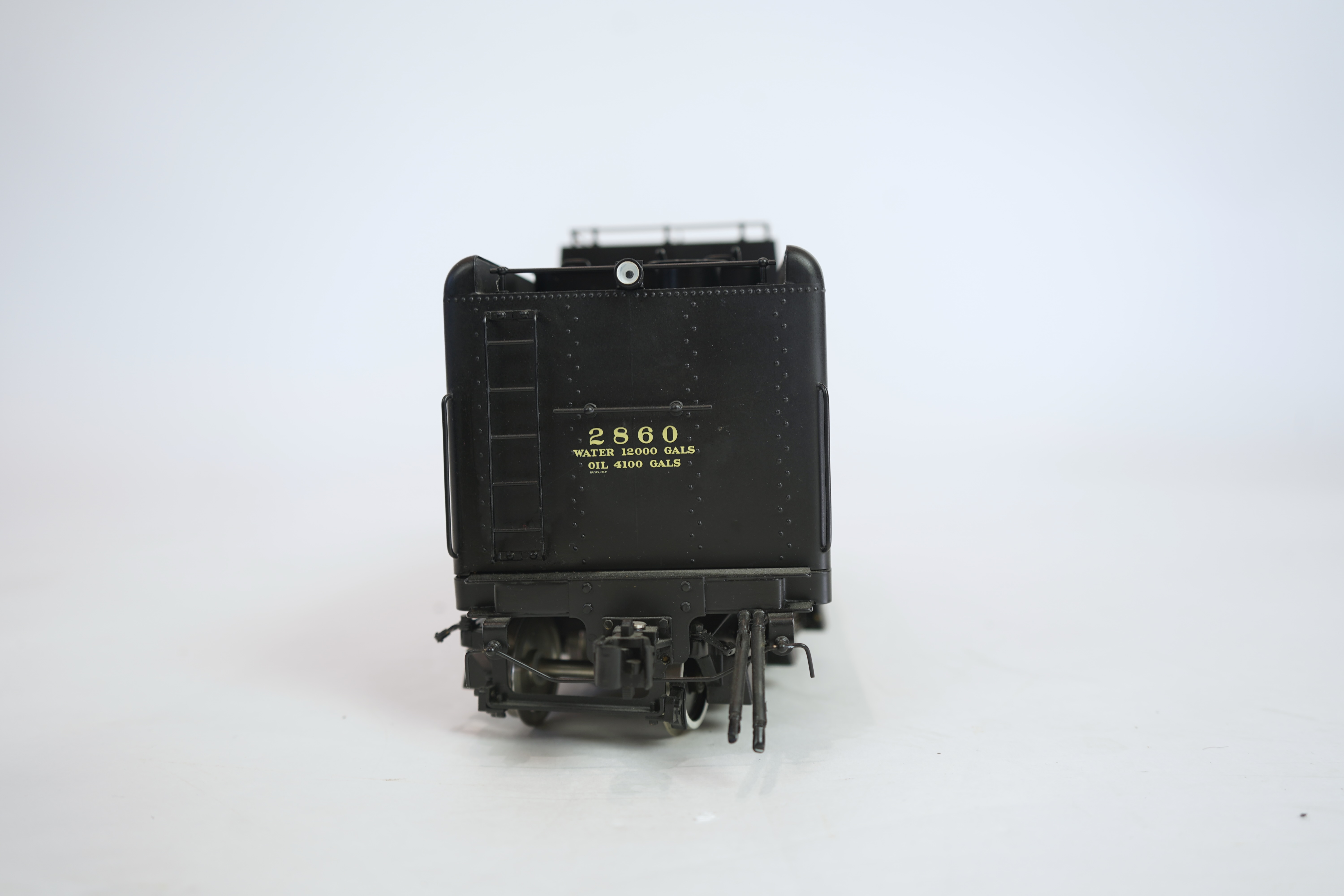 A Gauge One Accucraft Models live steam model of Canadian Pacific 2860, 4-6-4 locomotive with bogie tender, spirit fired working two cylinder motion, hand pump and axle pump, etc.